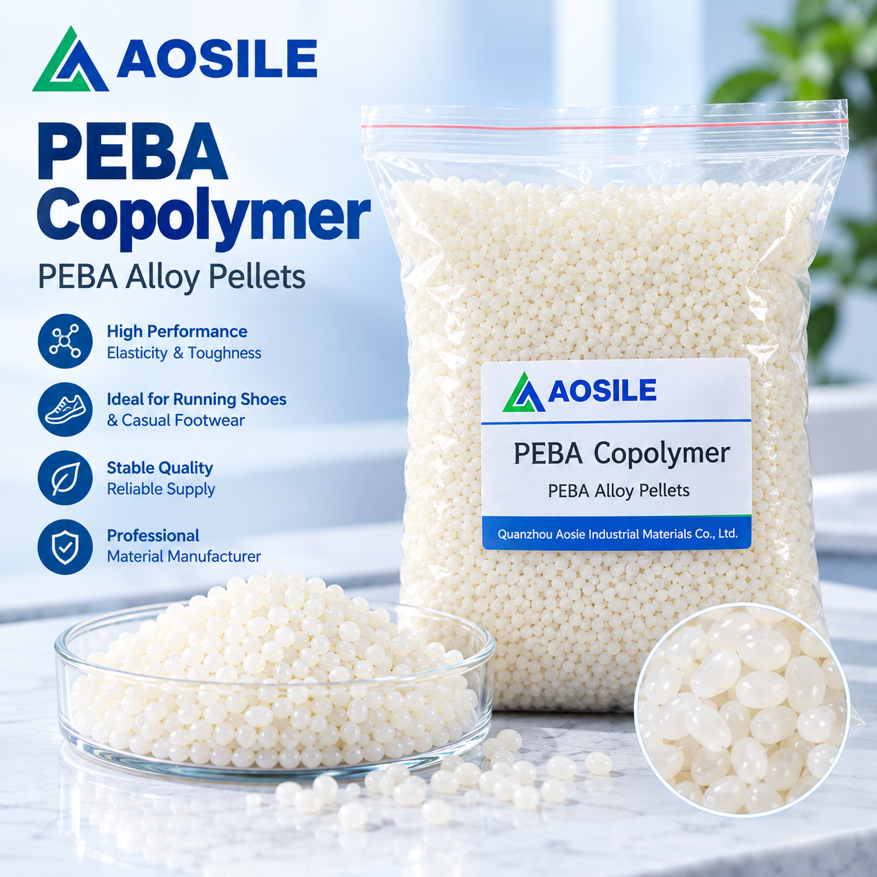 PEBA alloy pellets